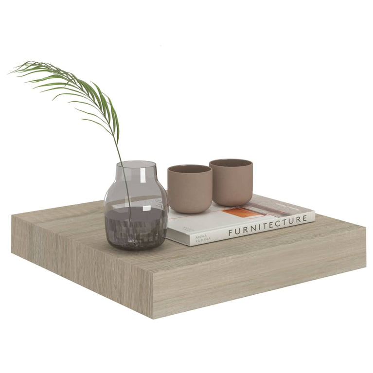 Wandschappen zwevend 4 st 23x23,5x3,8 cm MDF eikenkleurig MeubelReus