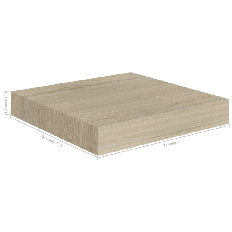 Wandschappen zwevend 4 st 23x23,5x3,8 cm MDF eikenkleurig MeubelReus