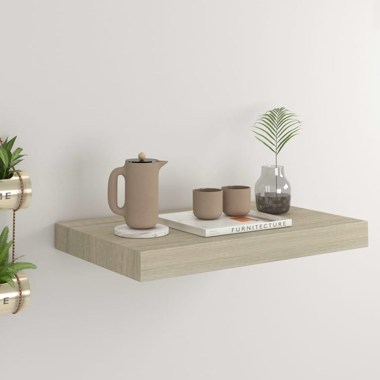 Wandschap zwevend 40x23x3,8 cm MDF eikenkleurig MeubelReus