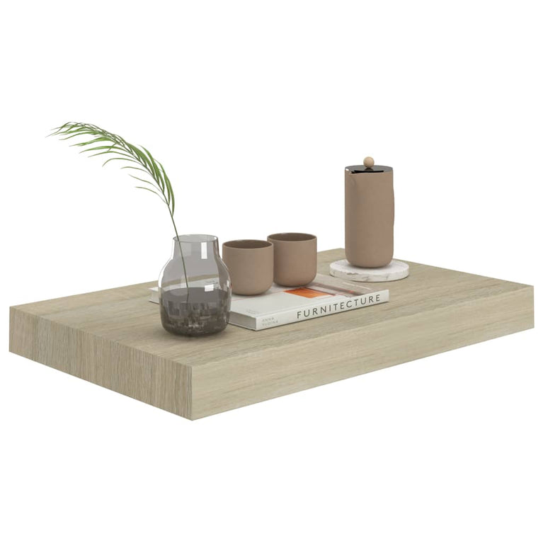 Wandschappen zwevend 4 st 40x23x3,8 cm MDF eikenkleurig MeubelReus