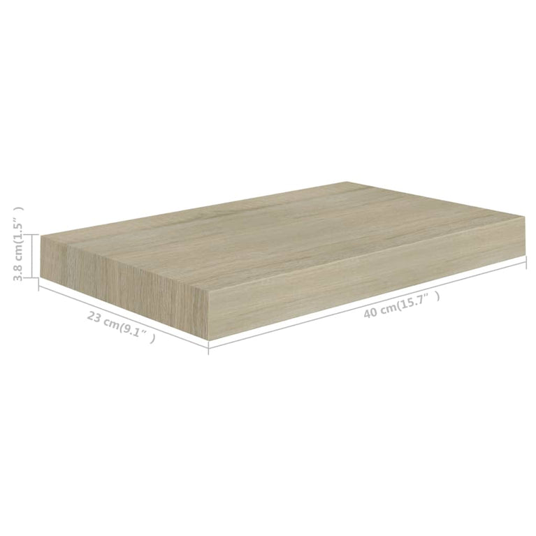 Wandschappen zwevend 4 st 40x23x3,8 cm MDF eikenkleurig MeubelReus