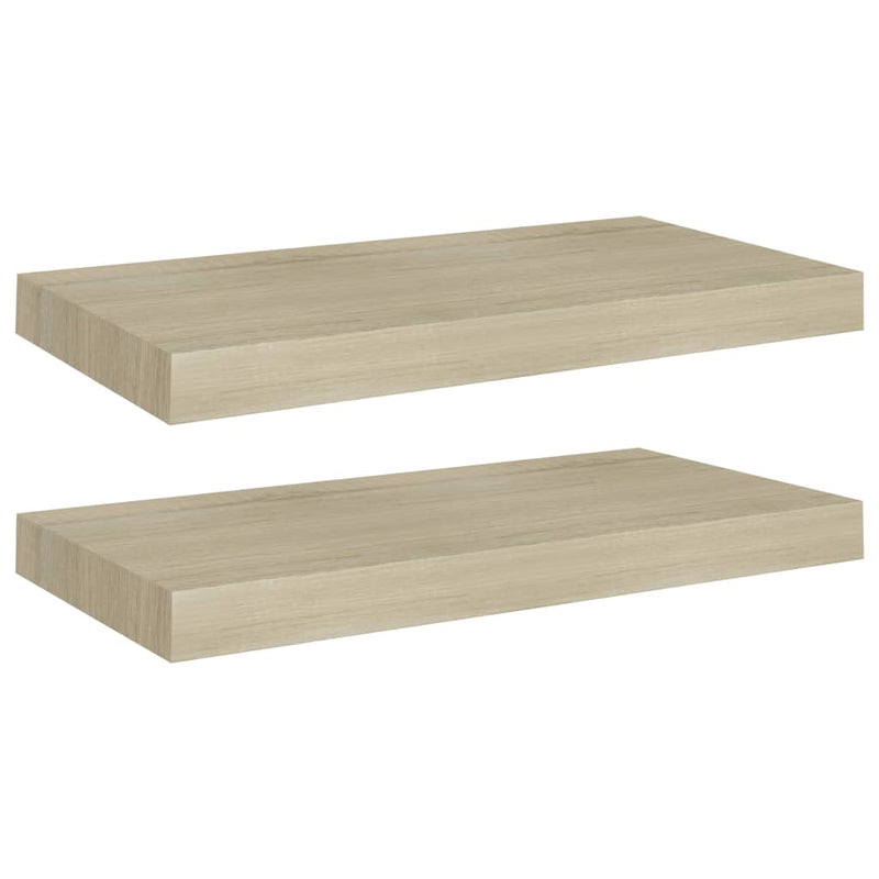 Wandschappen zwevend 2 st 50x23x3,8 cm MDF eikenkleurig MeubelReus