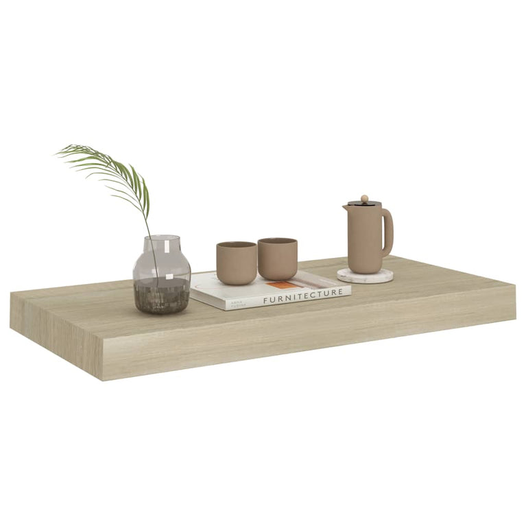 Wandschappen zwevend 2 st 50x23x3,8 cm MDF eikenkleurig MeubelReus