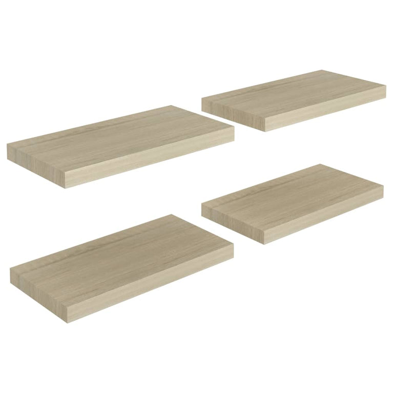 Wandschappen zwevend 4 st 50x23x3,8 cm MDF eikenkleurig MeubelReus