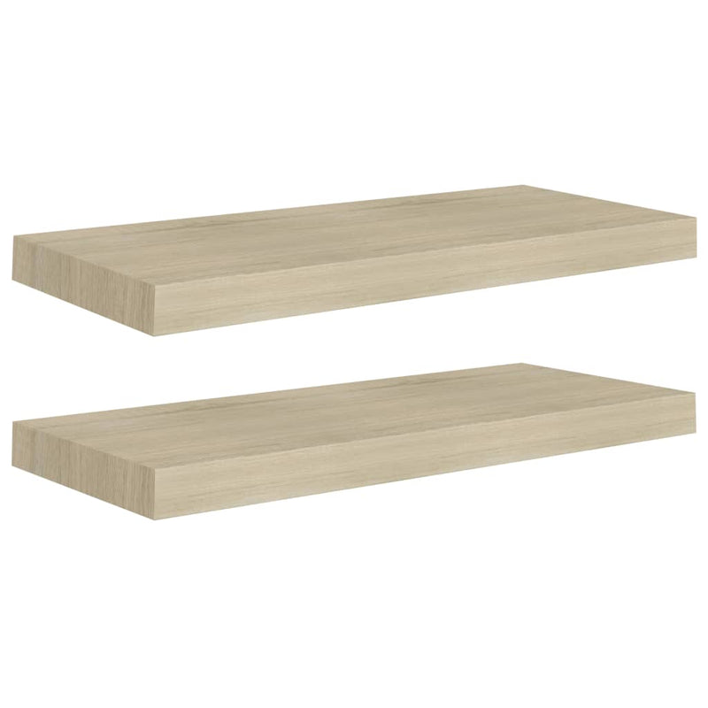 Wandschappen zwevend 2 st 60x23,5x3,8 cm MDF eikenkleurig MeubelReus