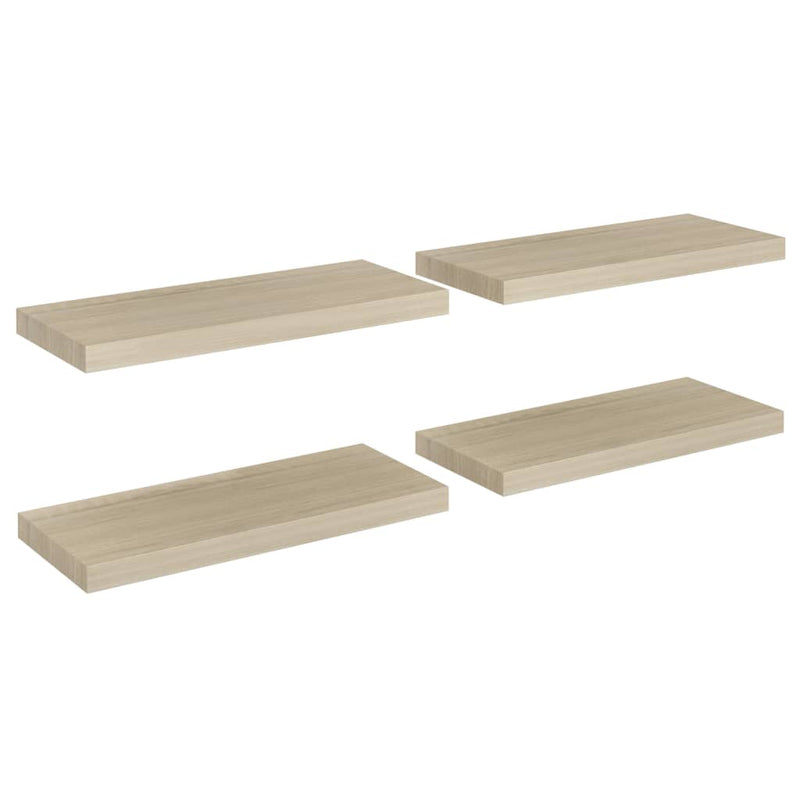 Wandschappen zwevend 4 st 60x23,5x3,8 cm MDF eikenkleurig MeubelReus