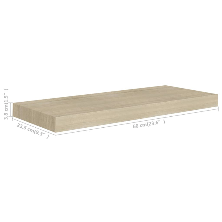 Wandschappen zwevend 4 st 60x23,5x3,8 cm MDF eikenkleurig MeubelReus