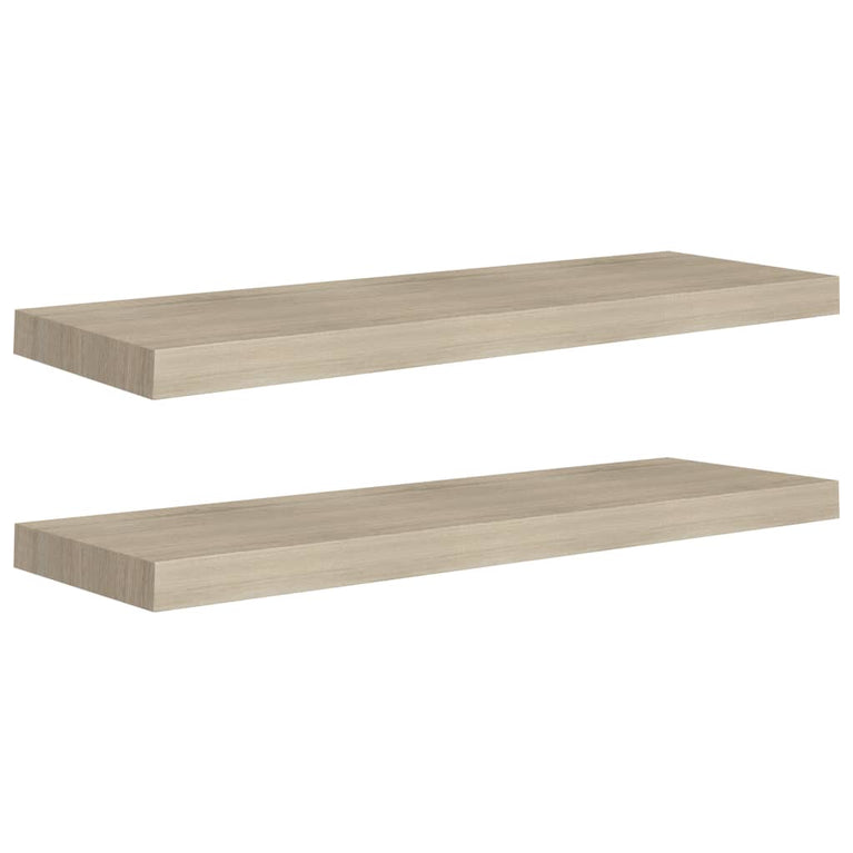 Wandschappen zwevend 2 st 80x23,5x3,8 cm MDF eikenkleurig MeubelReus