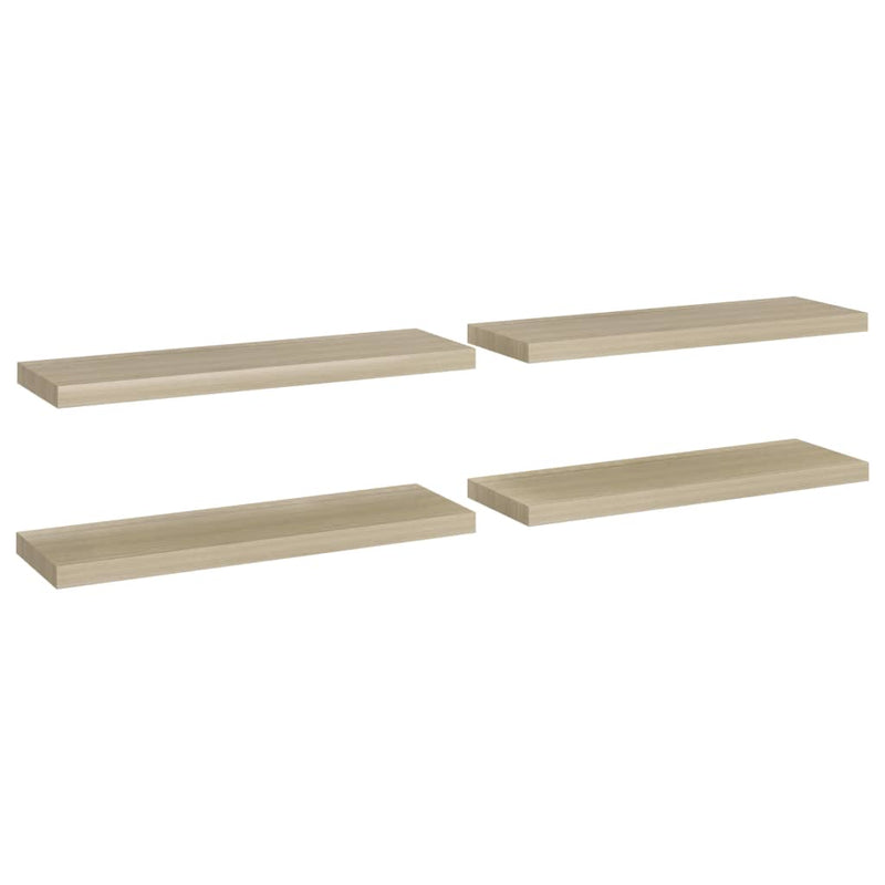Wandschappen zwevend 4 st 80x23,5x3,8 cm MDF eikenkleurig MeubelReus