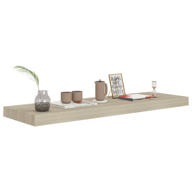 Wandschappen zwevend 4 st 80x23,5x3,8 cm MDF eikenkleurig MeubelReus