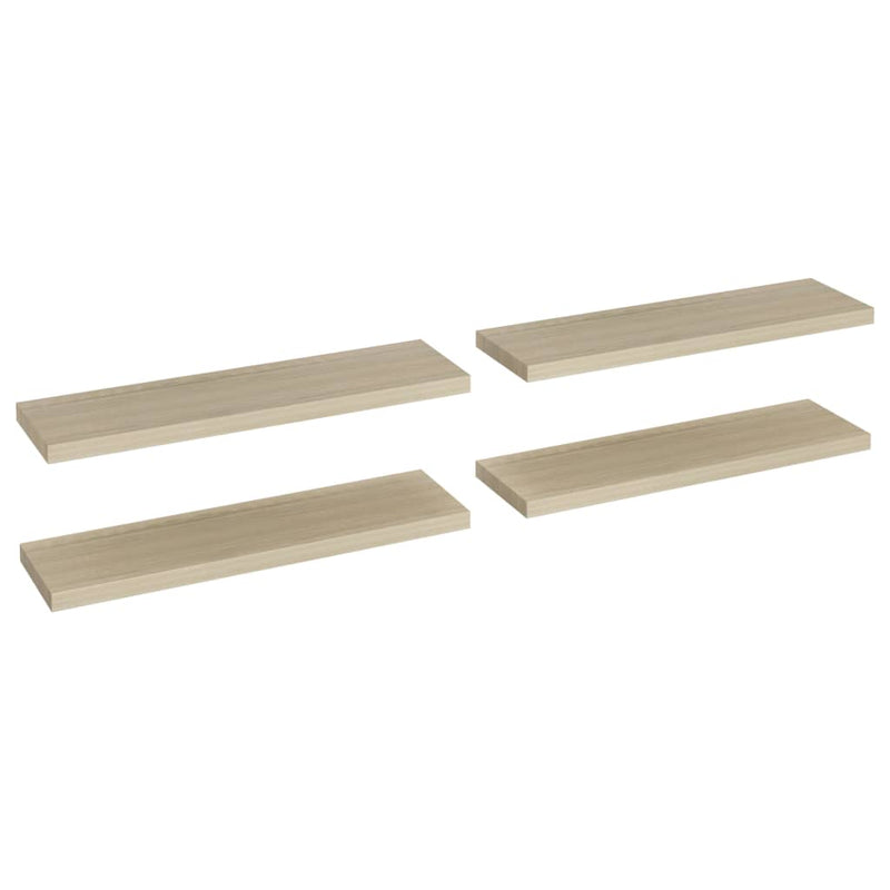 Wandschappen zwevend 4 st 90x23,5x3,8 cm MDF eikenkleurig MeubelReus