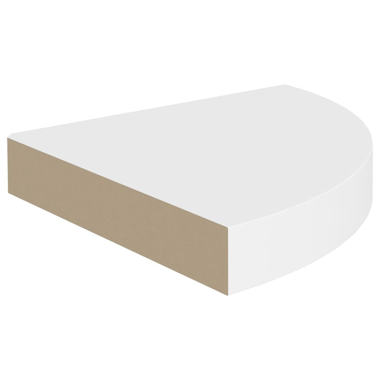 Hoekschappen zwevend 4 st 25x25x3,8 cm MDF wit MeubelReus