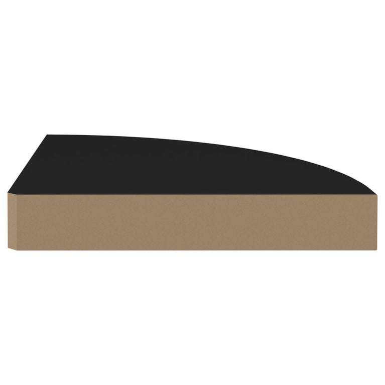 Hoekschap zwevend 25x25x3,8 cm MDF zwart MeubelReus