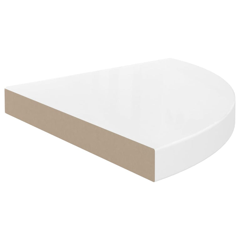 Hoekschap zwevend 35x35x3,8 cm MDF hoogglans wit MeubelReus