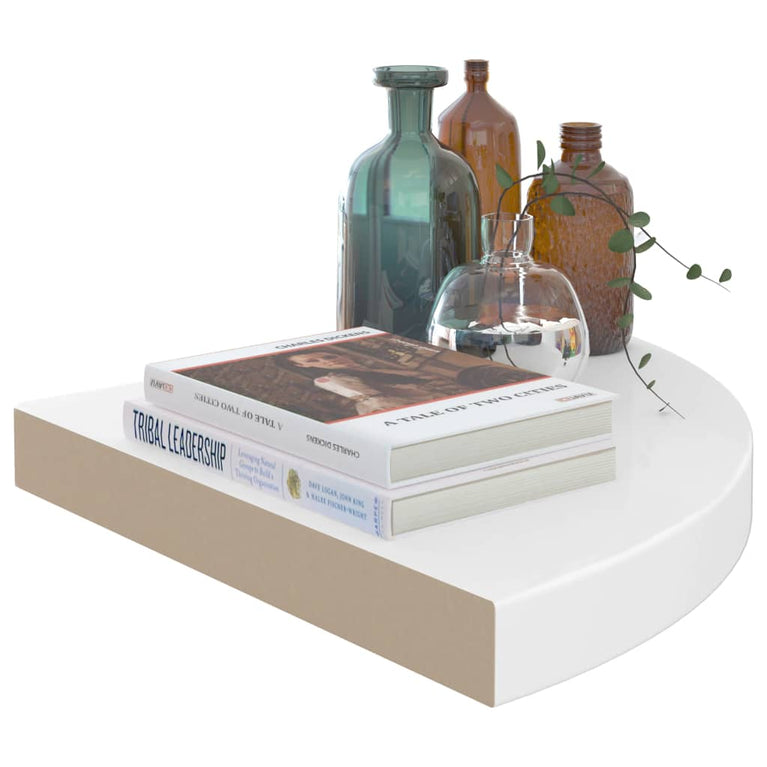 Hoekschap zwevend 35x35x3,8 cm MDF hoogglans wit MeubelReus