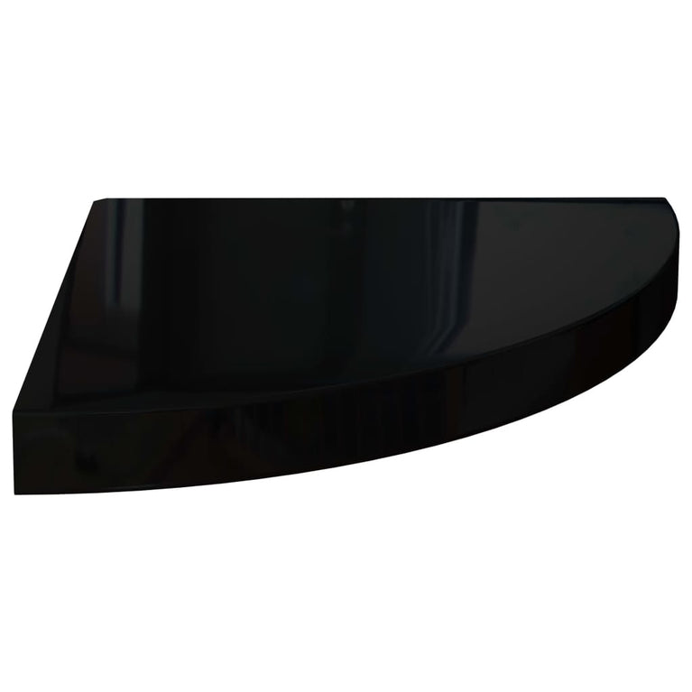 Hoekschap zwevend 35x35x3,8 cm MDF hoogglans zwart MeubelReus