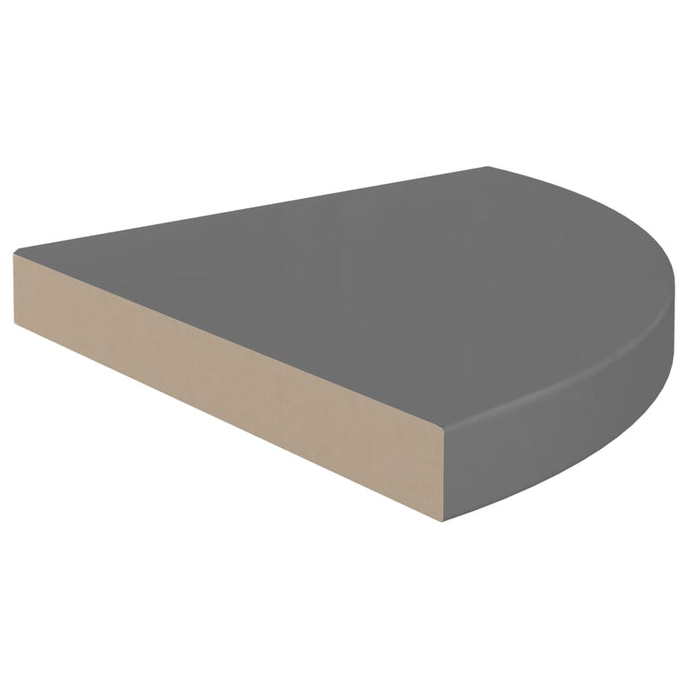 Hoekschap zwevend 35x35x3,8 cm MDF hoogglans grijs MeubelReus
