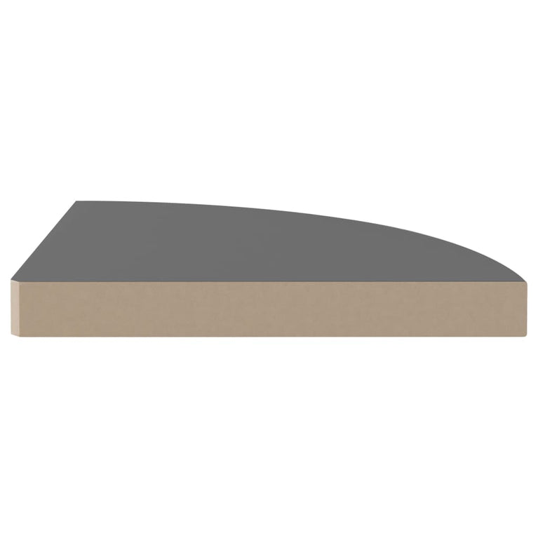 Hoekschap zwevend 35x35x3,8 cm MDF hoogglans grijs MeubelReus