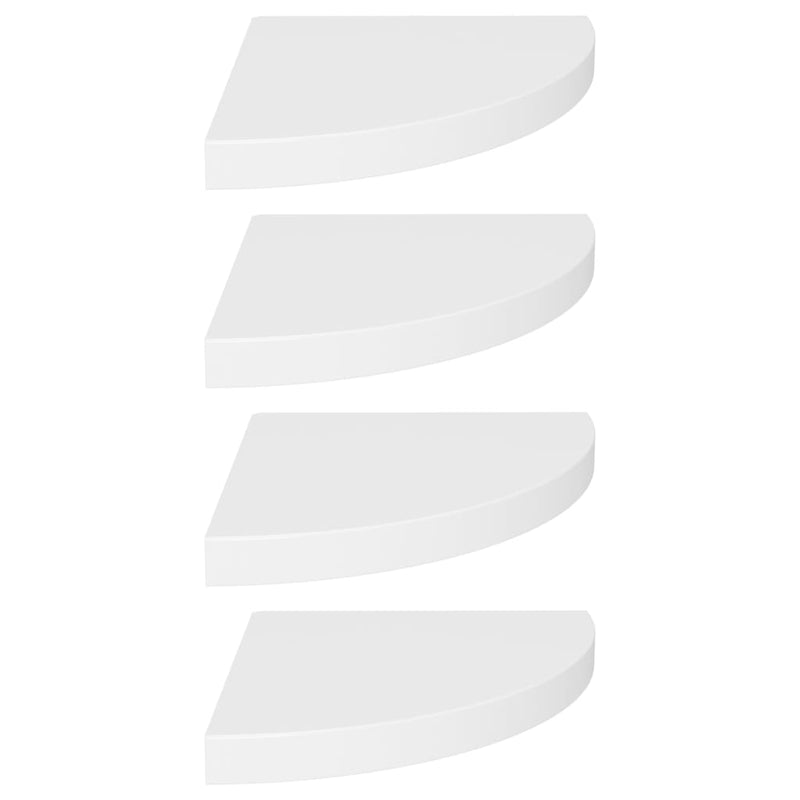 Hoekschappen zwevend 4 st 35x35x3,8 cm MDF wit MeubelReus