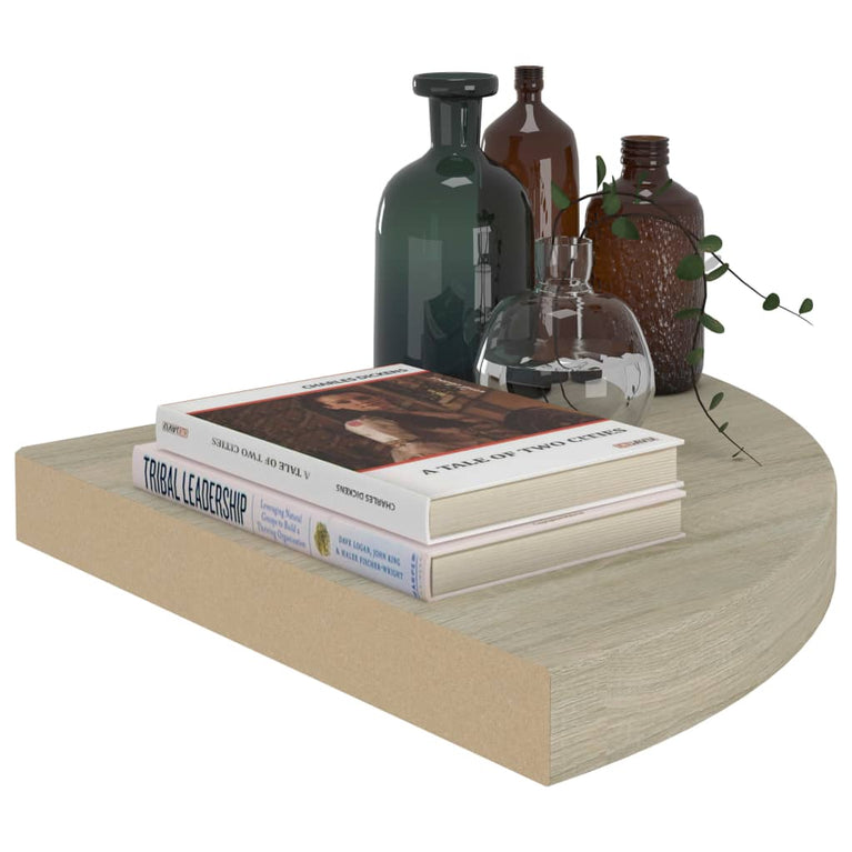 Hoekschap zwevend 35x35x3,8 cm MDF eikenkleurig MeubelReus
