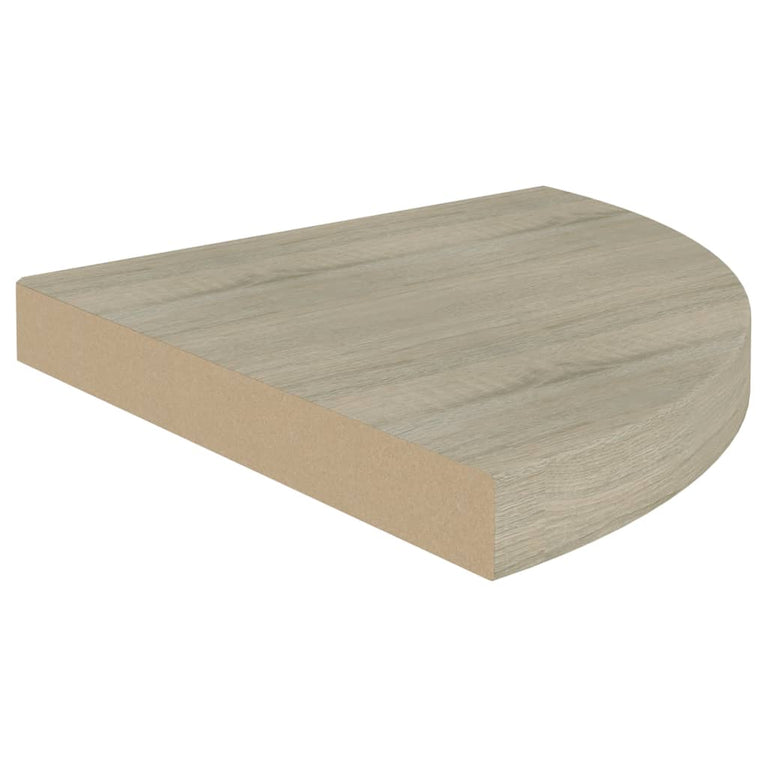 Hoekschappen zwevend 2 st 35x35x3,8 cm MDF eikenkleurig MeubelReus