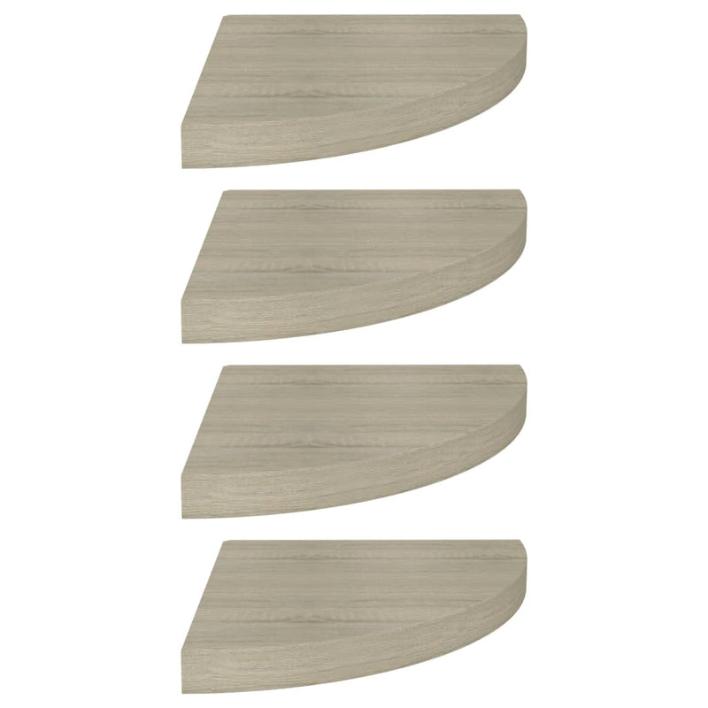 Hoekschappen zwevend 4 st 35x35x3,8 cm MDF eikenkleurig MeubelReus