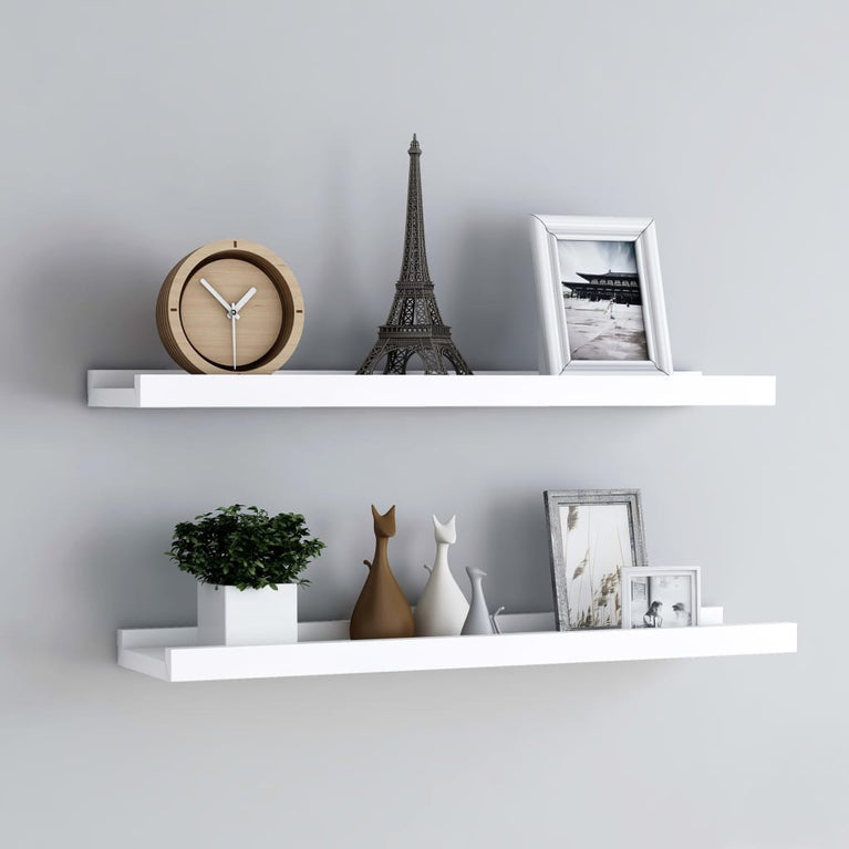 Fotoplanken 2 st 80x9x3 cm MDF wit MeubelReus