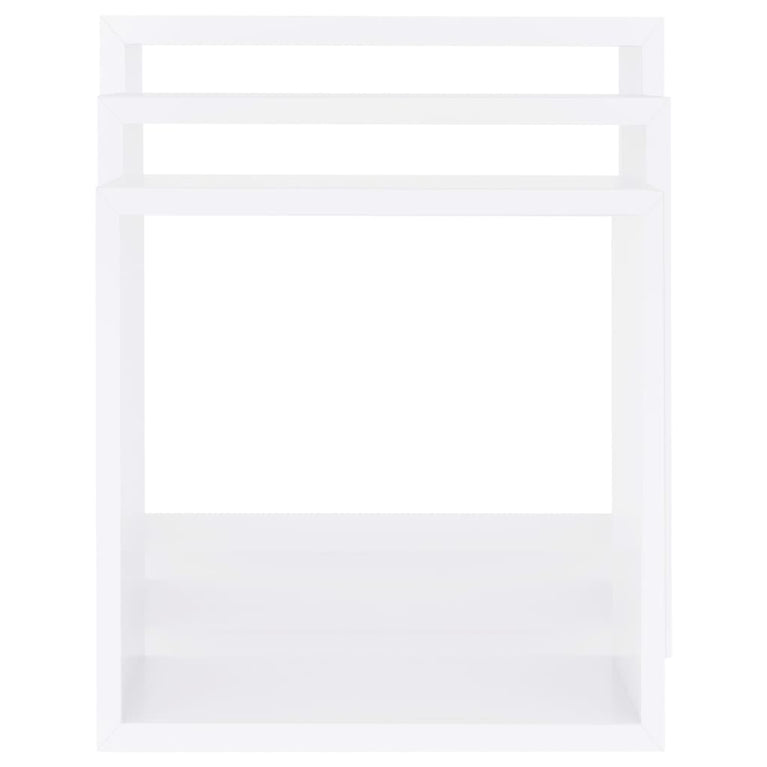 Wandschappen kubus 3 st MDF wit