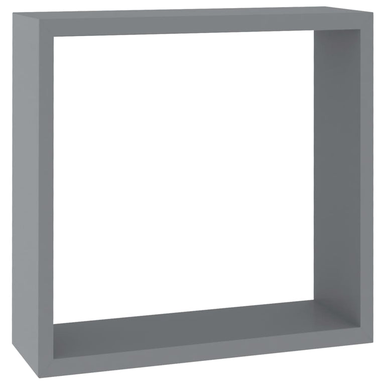 Wandschappen kubus 3 st MDF grijs MeubelReus