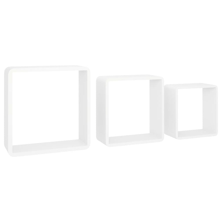 Wandschappen kubus 3 st MDF wit MeubelReus