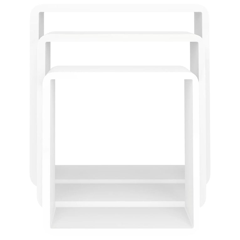 Wandschappen kubus 3 st MDF wit MeubelReus
