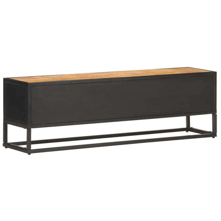 Tv-meubel met bewerkte deur 130x30x40 cm ruw mangohout MeubelReus