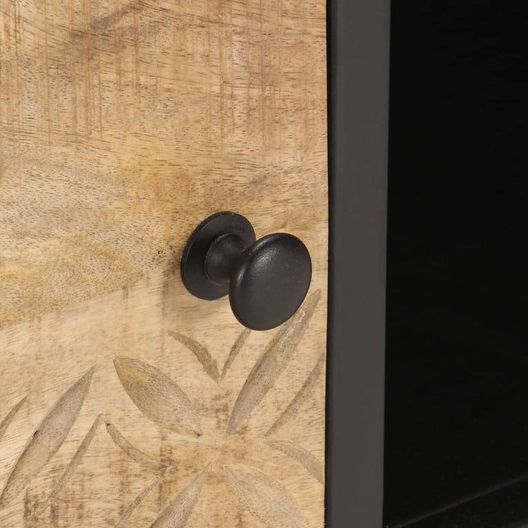 Tv-meubel met bewerkte deur 130x30x40 cm ruw mangohout MeubelReus