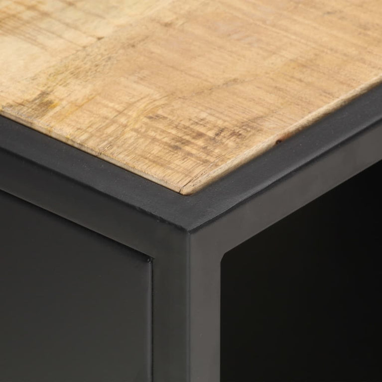 Tv-meubel met bewerkte deur 90x30x40 cm ruw mangohout MeubelReus