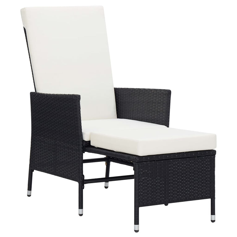 2-delige Loungeset met kussens poly rattan zwart MeubelReus