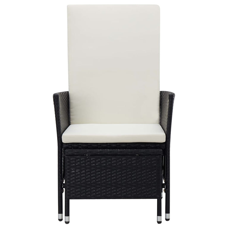 2-delige Loungeset met kussens poly rattan zwart MeubelReus