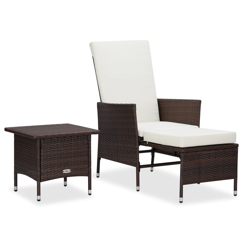 2-delige Loungeset met kussens poly rattan bruin MeubelReus