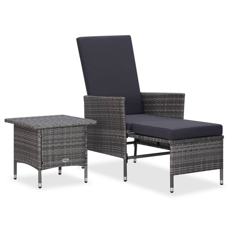 2-delige Loungeset met kussens poly rattan grijs MeubelReus