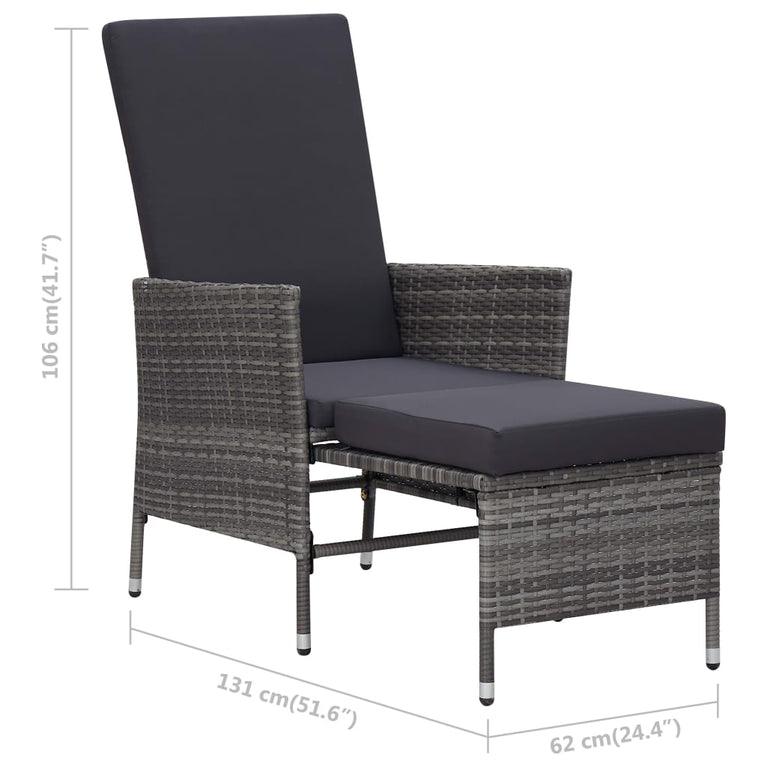 2-delige Loungeset met kussens poly rattan grijs MeubelReus