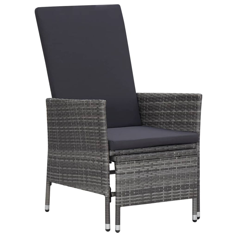 2-delige Loungeset met kussens poly rattan grijs MeubelReus