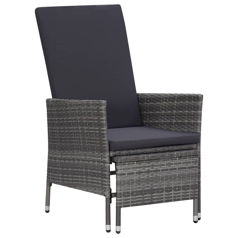 2-delige Loungeset met kussens poly rattan grijs MeubelReus