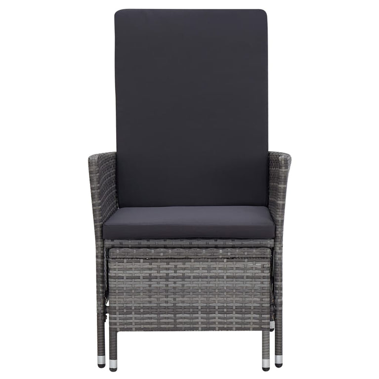 2-delige Loungeset met kussens poly rattan grijs MeubelReus