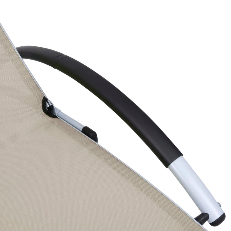 Ligbed aluminium en textileen crème MeubelReus