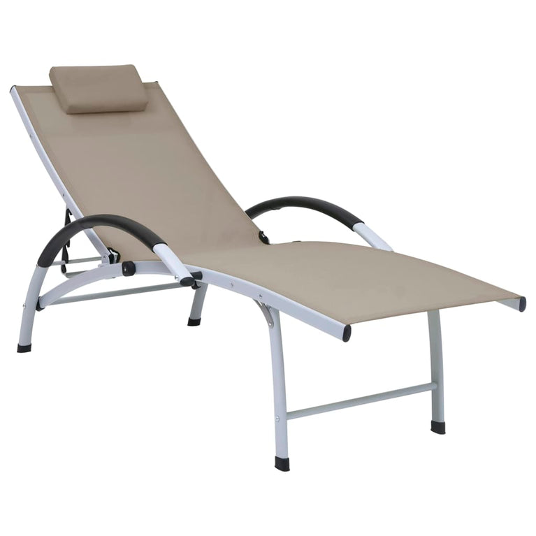 Ligbed aluminium en textileen taupe MeubelReus