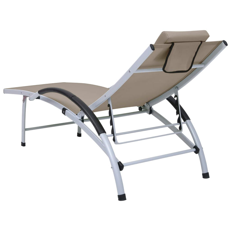 Ligbed aluminium en textileen taupe MeubelReus