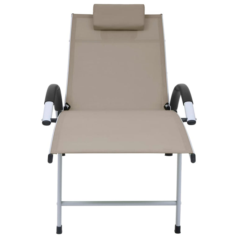 Ligbed aluminium en textileen taupe MeubelReus