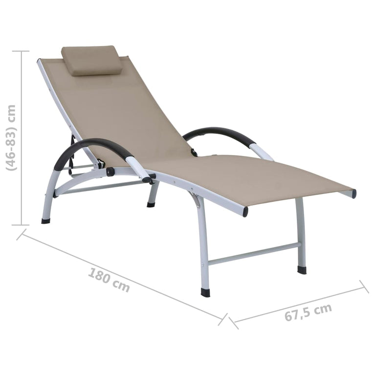 Ligbed aluminium en textileen taupe MeubelReus