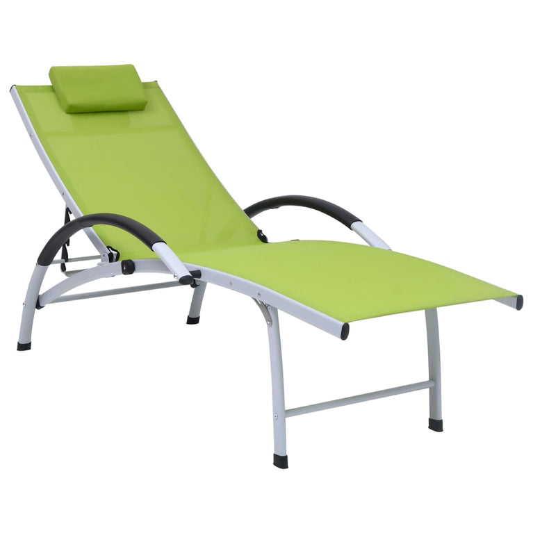 Ligbed aluminium en textileen groen MeubelReus