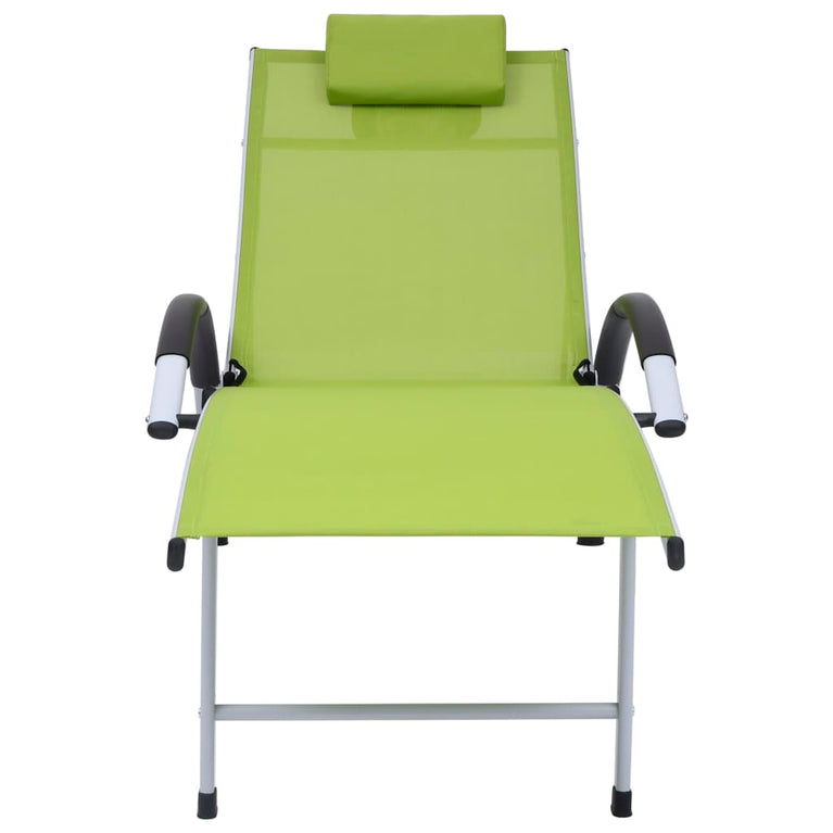 Ligbed aluminium en textileen groen MeubelReus