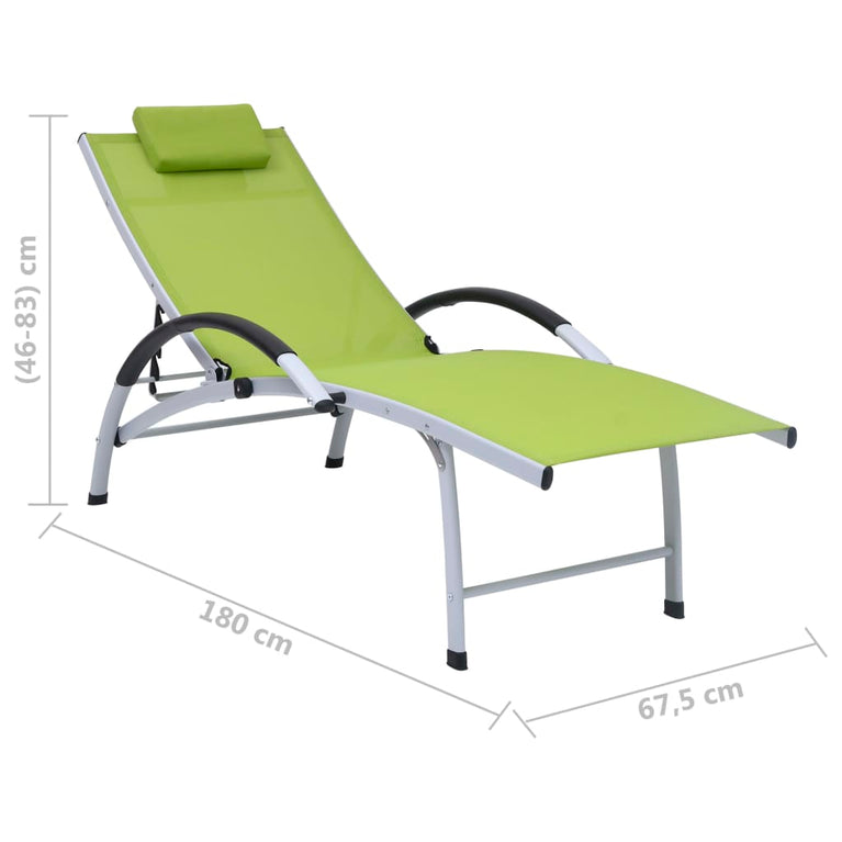 Ligbed aluminium en textileen groen MeubelReus